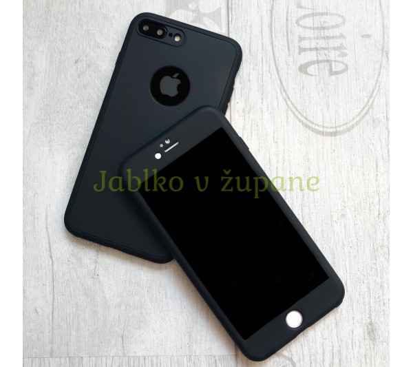 360° kryt Mate silikónový iPhone 7 Plus/8 Plus - čierny